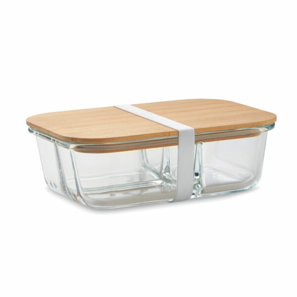 Porta pranzo in vetro e bamboo