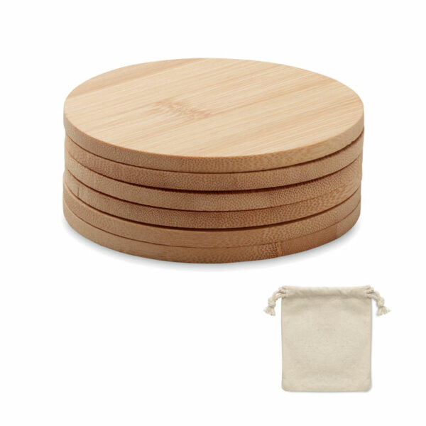 Set di 6 sottobicchieri di bamb