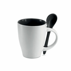 Tazza bicolore con cucchiaino