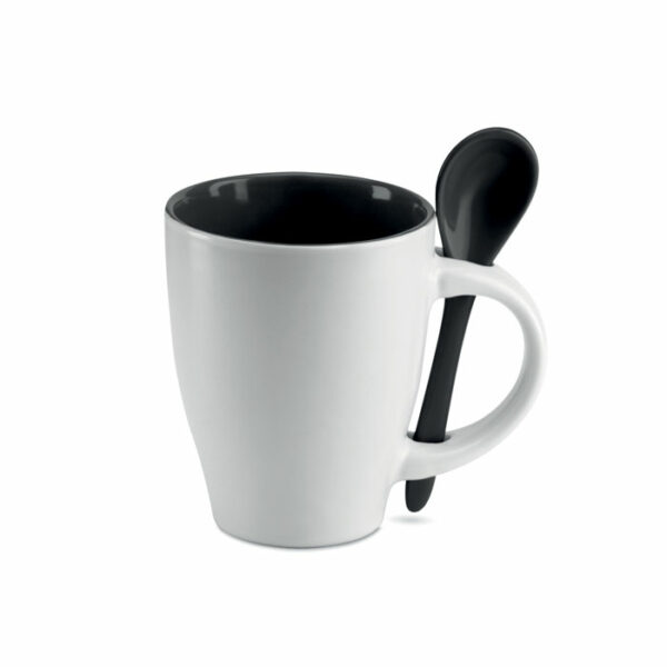 Tazza bicolore con cucchiaino