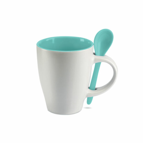 Tazza bicolore con cucchiaino