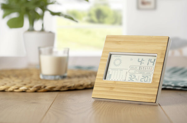Stazione meteorologica in bamboo, ABS e vetro Lia-MK-GV710322