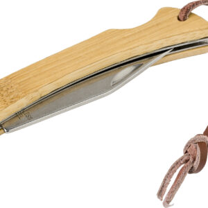 Coltello pieghevole in acciaio inox e bambù Beckett-MK-GV966190