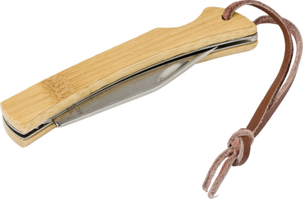 Coltello pieghevole in acciaio inox e bambù Beckett-MK-GV966190