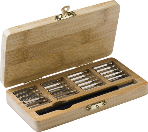 Set attrezzi 25 pezzi, custodia in bambù Willow-MK-GV1014898