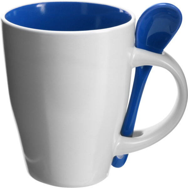 Tazza in ceramica con cucchiaio, capacità 300 ml Eduardo-MK-GV2855