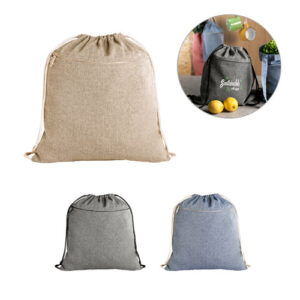 CHANCERY Zaino a sacca in cotone riciclato (70%), poliestere (30% rPET) (140 g/m²)-MK-92928