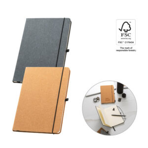 MATISSE Blocco note A5 con copertina rigida in pelle (70% riciclata) con pagine a righe-MK-93087