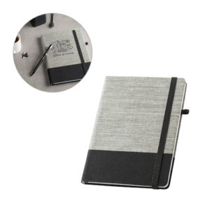 ROUSSEAU Block notes A5 in in fibra di paglia e tela di cotone con fogli a righe-MK-93268