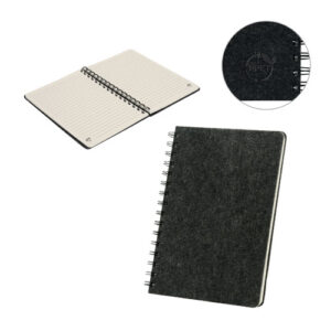 MISHIMA Block notes A5 con copertina semirigida in feltro riciclato (100% rPET) , con spirale e pagine a righe-MK-93635