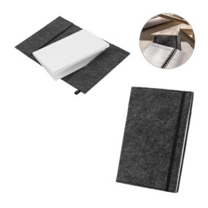 BALDWIN Block notes A5 con copertina in feltro riciclato (100% rPET) e pagine a righe in carta riciclata al 100%-MK-93636