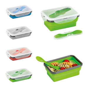 SAFFRON Porta pranzo. Contenitore ermetico in silicone e PP 640 mL-MK-93847