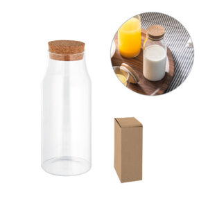 JASMIN 800 Bottiglia in vetro con tappo in sughero da 800 mL-MK-94235