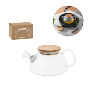 SNEAD Teiera in vetro borosilicato con coperchio in bambù 750 mL-MK-94238