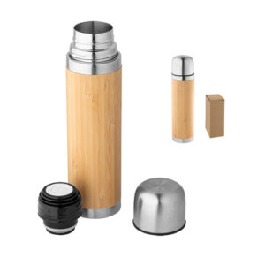 CEYLON Borraccia termica in bambù e acciaio inox 450 mL-MK-94254