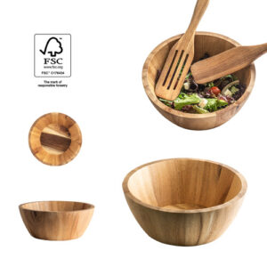 SAGE Insalatiera rotonda in legno di acacia-MK-94290