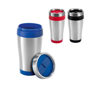 BATUM Bicchiere da viaggio in acciaio inox e PP 420 mL-MK-94625