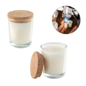 ZEN 80 Candela aromatica in una coppa di vetro con coperchio in sughero 80 g-MK-95077