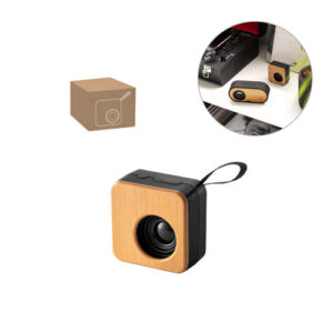 MAYER Altoparlante portatile da 3W con autonomia di 4 ore in bambù e ABS riciclato (100% rABS)-MK-97098