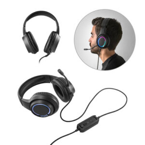 Thorne Headset RGB Cuffie in ABS con cavo da 2 m, microfono e luci LED RGB-MK-97135