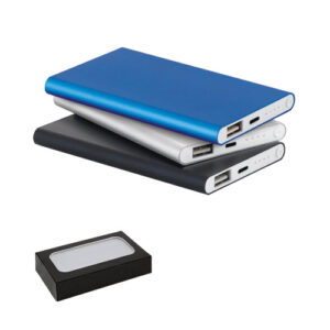 MARCET Power bank slim da 4.000 mAh in alluminio riciclato (100% rAL) e ABS riciclato (100% rABS)-MK-97344