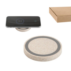 CUVIER Caricatore wireless Superfast 5W in ABS e fibra di paglia-MK-97929
