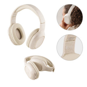 FEYNMAN Cuffie wireless pieghevoli con batteria di 4 ore in paglia di grano e ABS-MK-97939